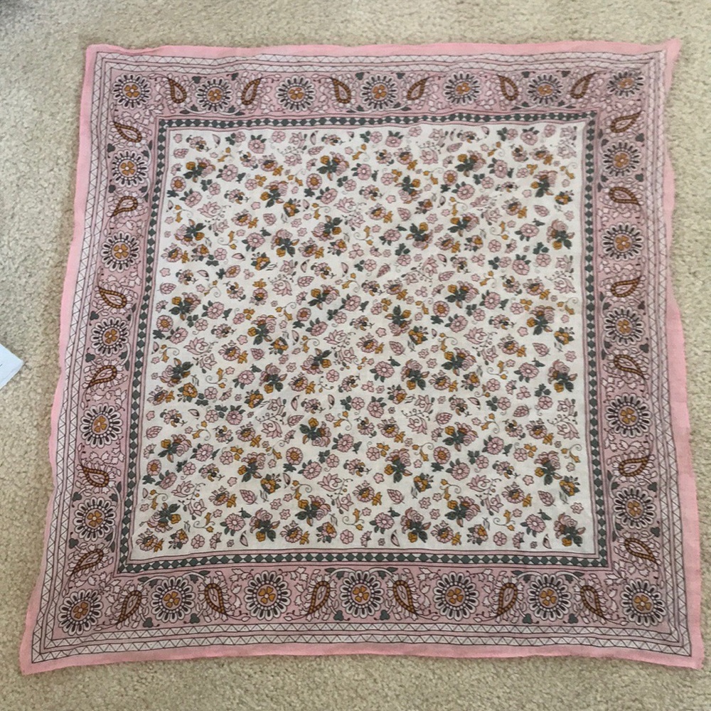 Madewell Pink Floral Bandana/ Neck Scarf